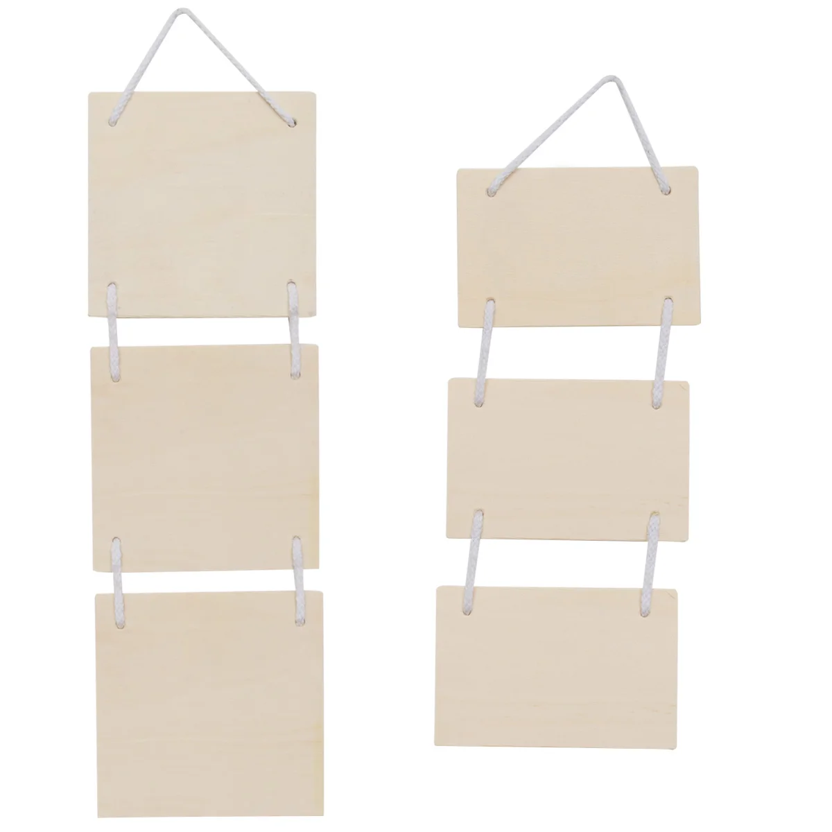 3 Pcs Blank Wood Hanging Board DIY Drawing Display Hanger Blank Pendant for Home Store Hotel DIY Painting Craft (Three Piece Boa