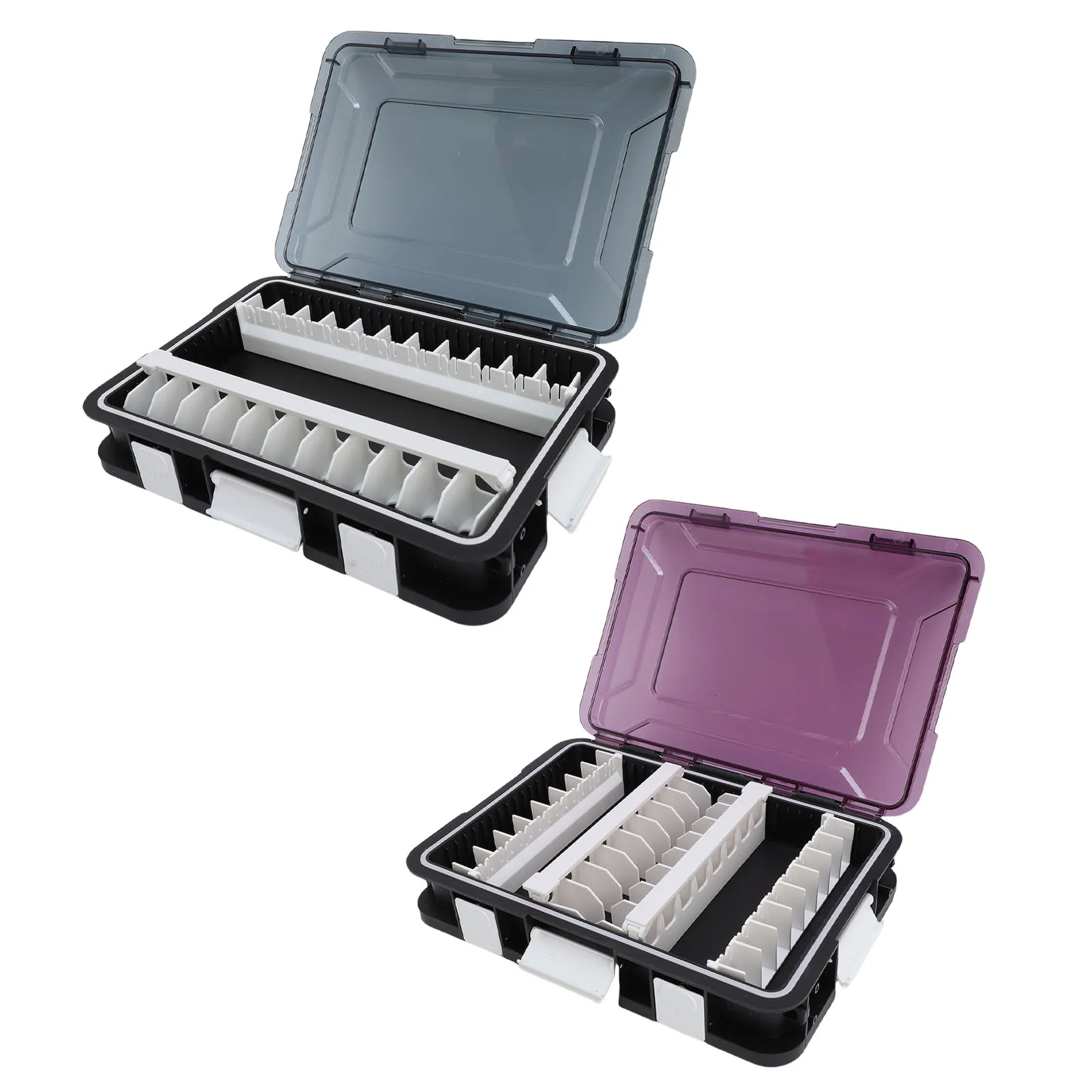 Caja de almacenamiento con anzuelo de calamar, contenedor de plástico ABS, tapa transparente, organizador de señuelos y cebo de calamar, caja de aparejos para pesca en el mar