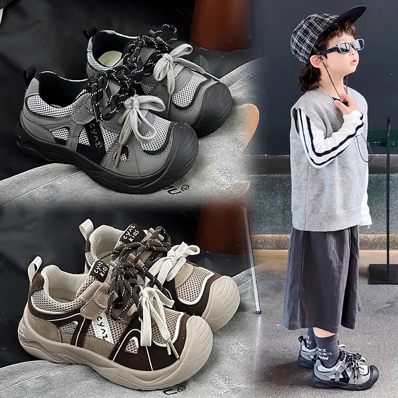 

Athletic Shoes for Boys Girls 2025 New Autumn Toddler Walking Shoes Non-slip Breathable Versatile School Outdoor Hiking Sneakers