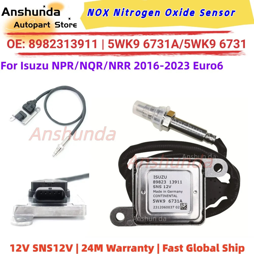 5WK96731A 5WK96731 89823 13911 Nitrogen Oxygen NOx Sensor For ISUZU NPR NPR-HD NQR NRR Reach 4JJ1 3.0L 4HK1 5.2L