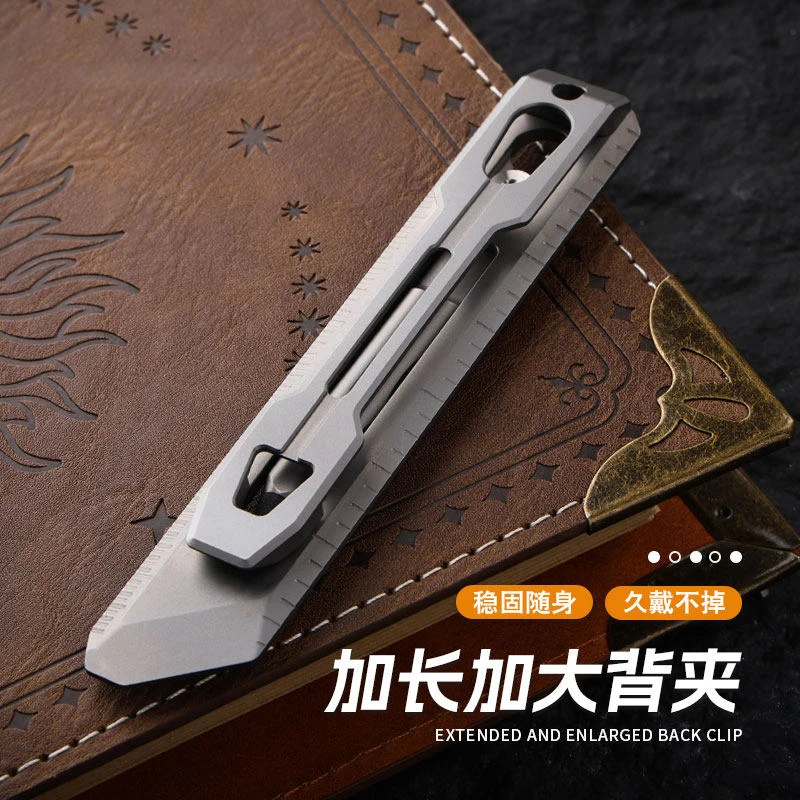EDC Titanium Alloy Ultralight Metric Ruler With Magnetic Pencil Crowbar Outdoor Portable Multi-functional Tools