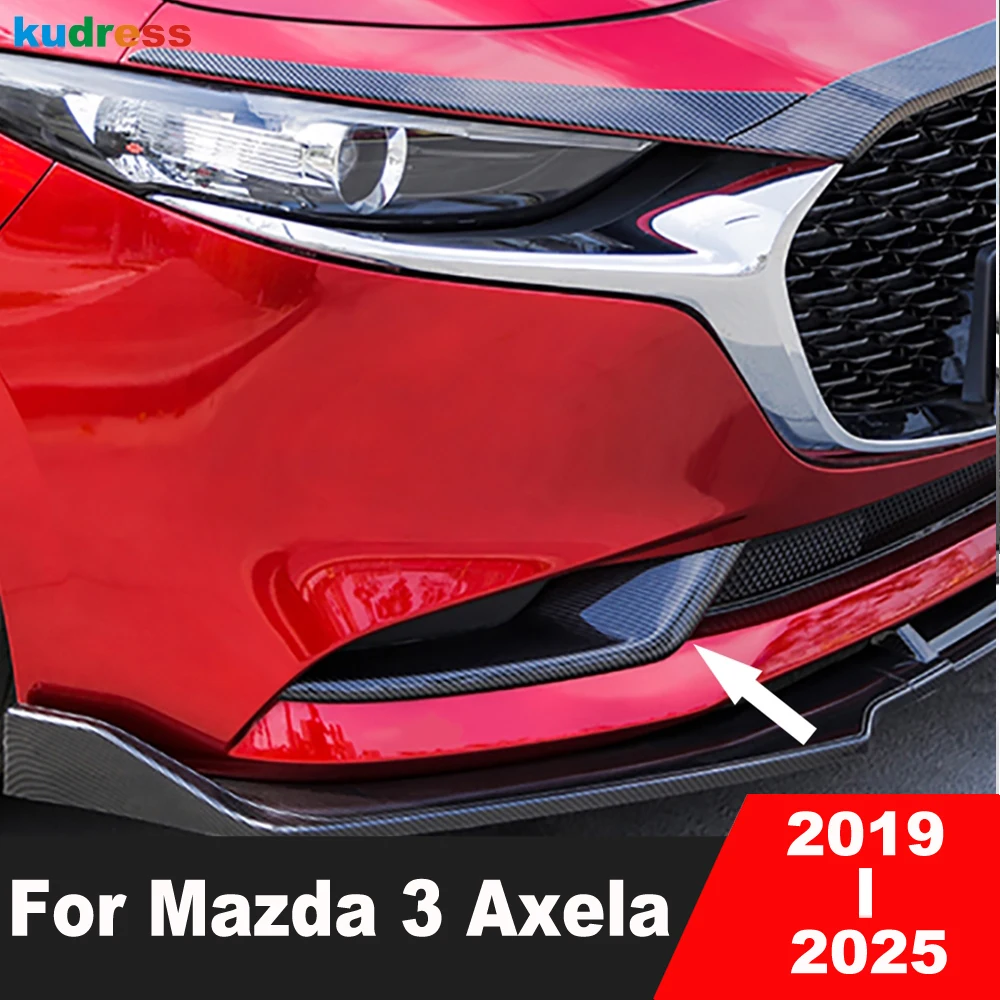 

For Mazda 3 Axela BP 2019-2021 2022 2023 2024 2025 Carbon Car Front Fog Light Lamp Cover Trim Foglights Bezel Trims Accessories