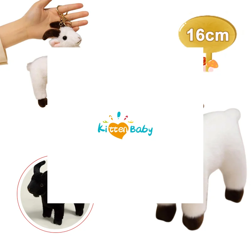 Miękka, realistyczna, urocza zabawka dla lalek - stojąca koziołek, pluszak, zawieszka, mini zwierzątko, fajny breloczek do kluczy, dekoracja do torebek - 1 sztuka.