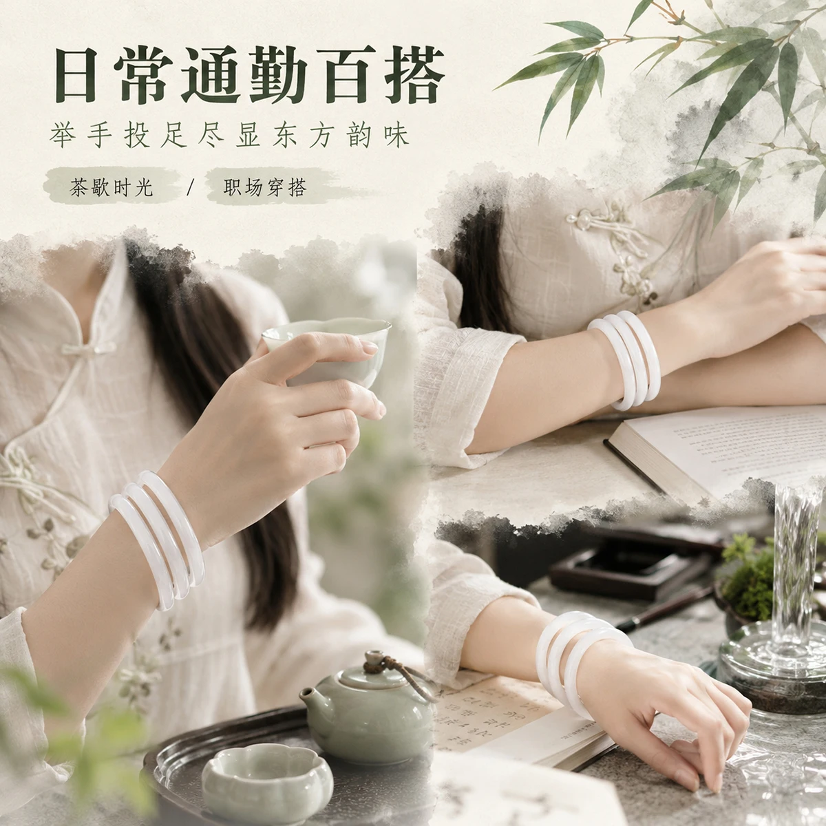 1 Stück natürlicher weißer Mondlicht-Tianshan-Jade-Armreif, Steinarmband für Frauen, heilender Kristallschmuck, Geschenk, Armbänder und Armreifen – Detail 13