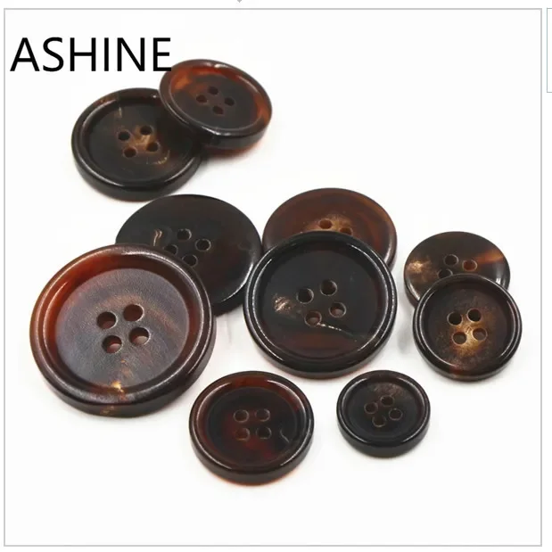 High Quality Natural Brown Black  Real Buffalo Horn Button Suit Jacket Blazer Coat Set Trim Horn Button 18mm  20mm 23mm