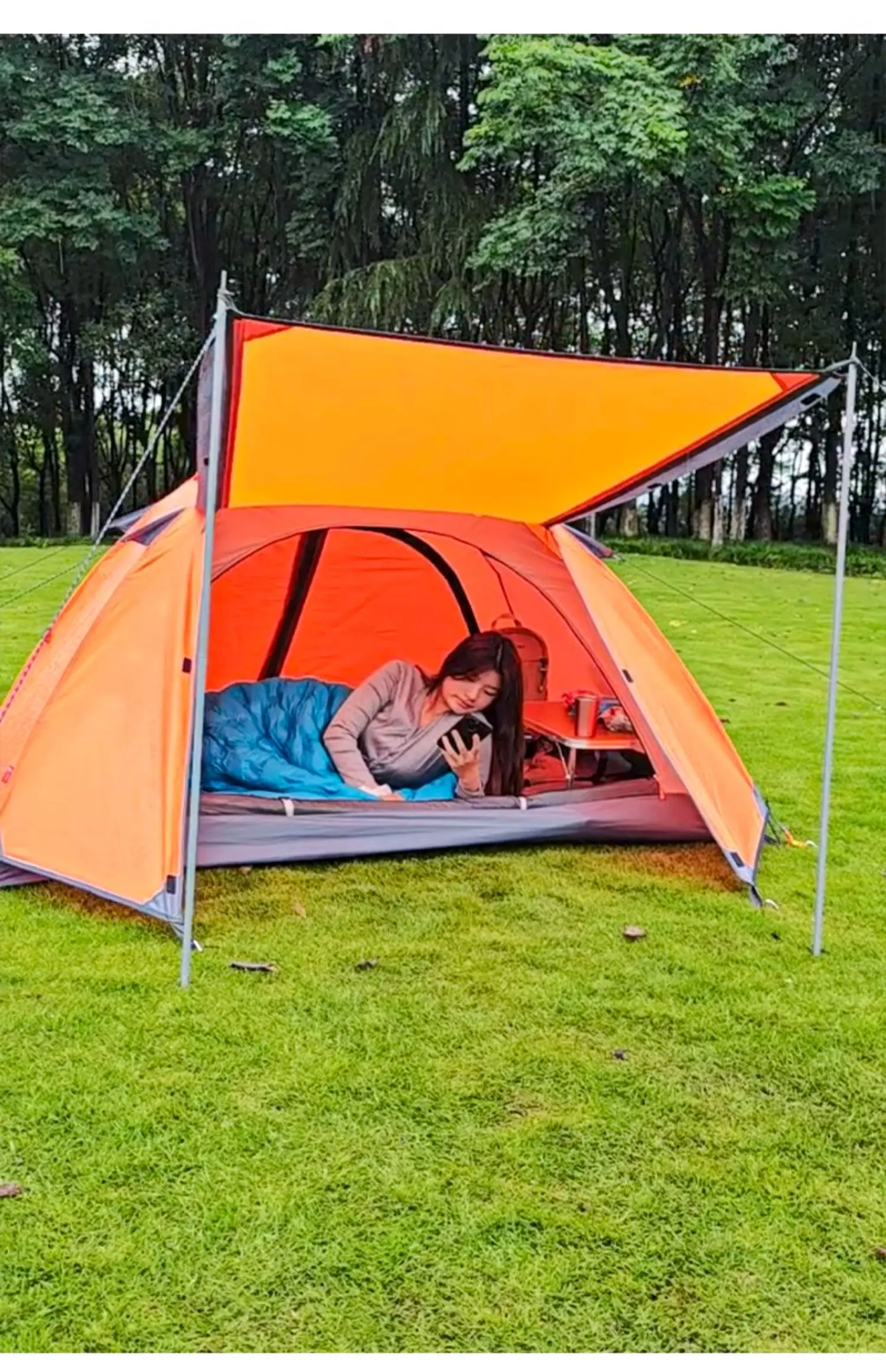 

Для кемпинга, альпинизма, двухслойная легкая алюминиевая палатка, непромокаемая, ветрозащитная, четырехсезонная палатка