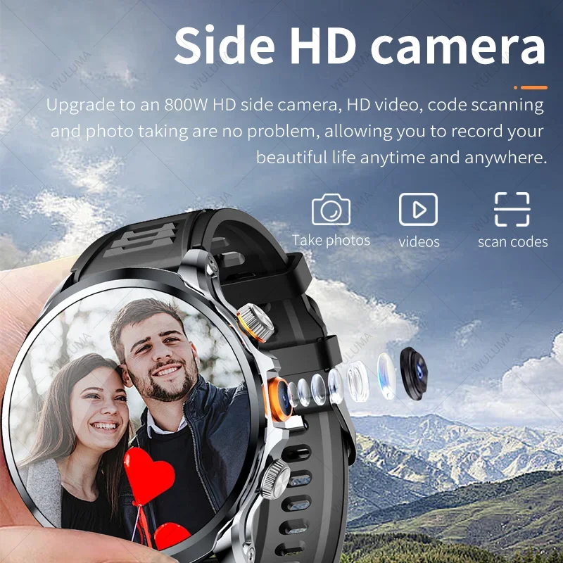 2024 New Smartwatch 1.95 inch Screen 4GNetwork SIM Card Supported Download Apps Camera GPS WIFI NFC Call With Google Play Maps