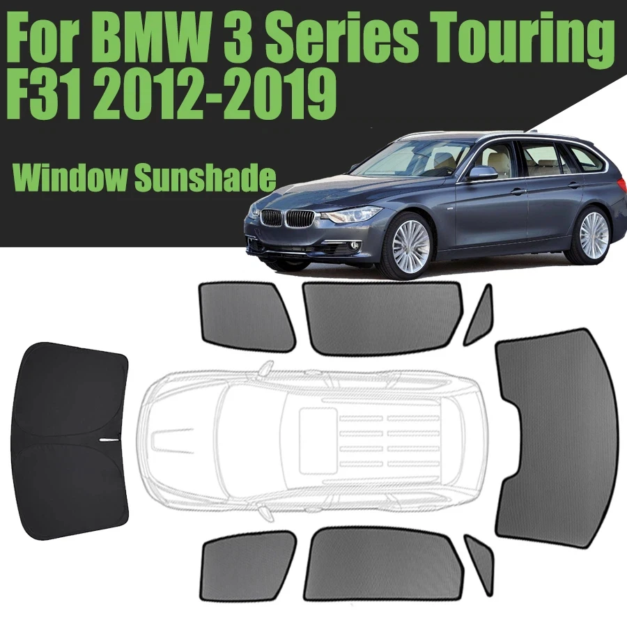 Солнцезащитная шторка на окно автомобиля для BMW 3 серии Touring F31 2012-2019, магнитная сетчатая шторка на переднее стекло, сетка-шторка на раму