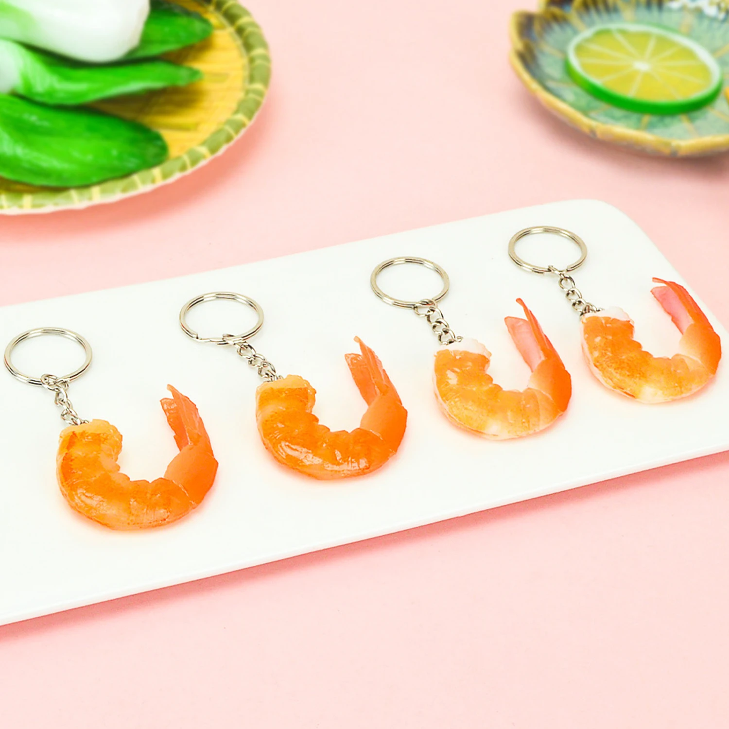 Personalized Trendy Simulation Seafood Shrimp Bag Pendant Jewelry Creative Interesting Funny Model Ornament Key Pendant