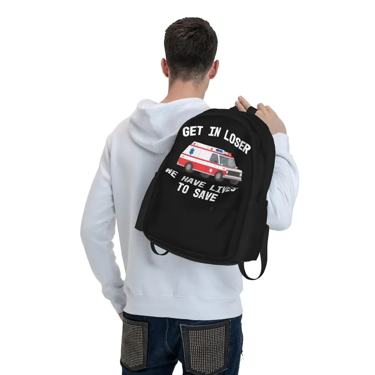 EMS المسعف EMT الحصول على الإسعاف الخاسر الرسم هدية التخرج حقائب الظهر حقيبة الكتب الحقائب المدرسية للأطفال حقيبة الظهر حقيبة السفر