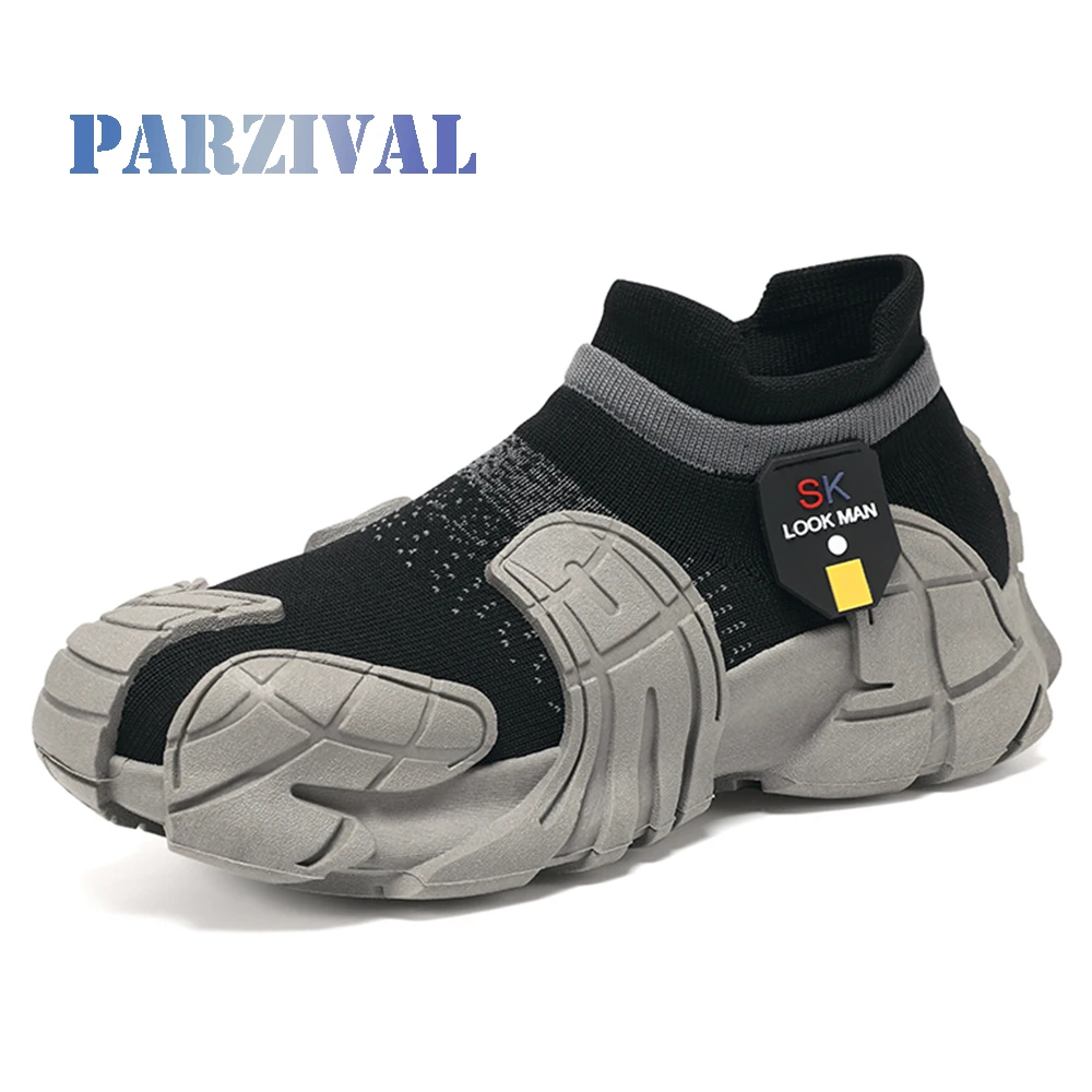 

PARZIVAL Men Barefoot Sock Shoes Summer Man Daily Casual Walking Shoes Fashion Sneakers Lightweight Comfy Platform Tenis Shoes