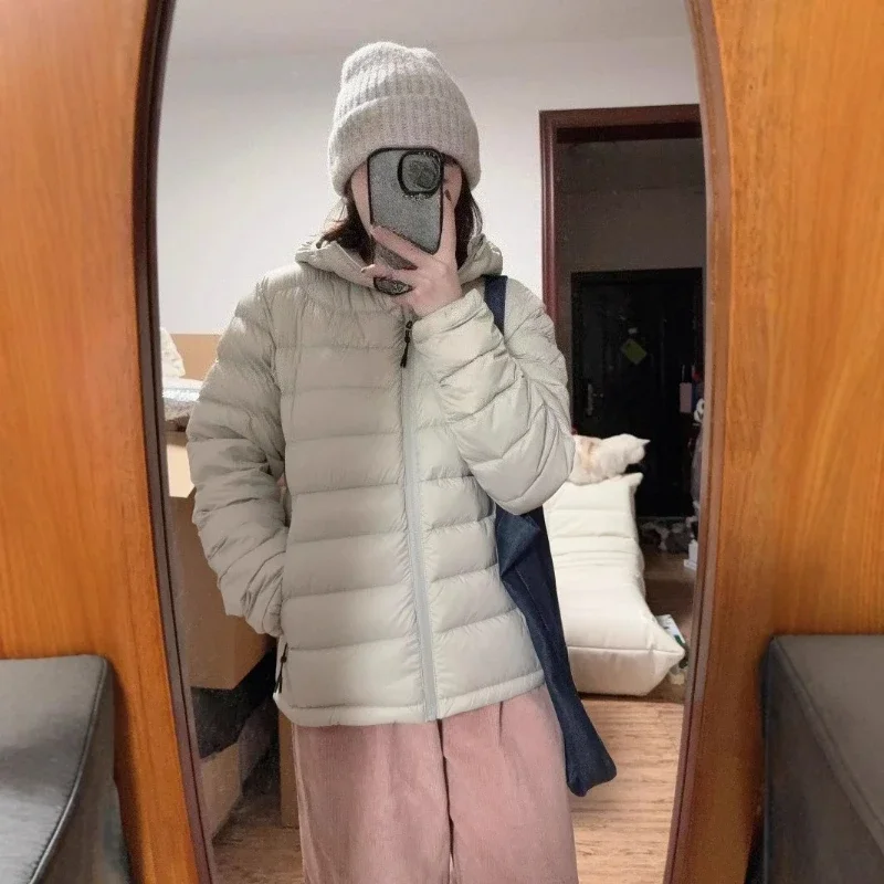 White Duck DownBeautiful Comfortable Gentle Down Jacket Short Year Light Letter Printing Winter Couple Hooded Jacket
