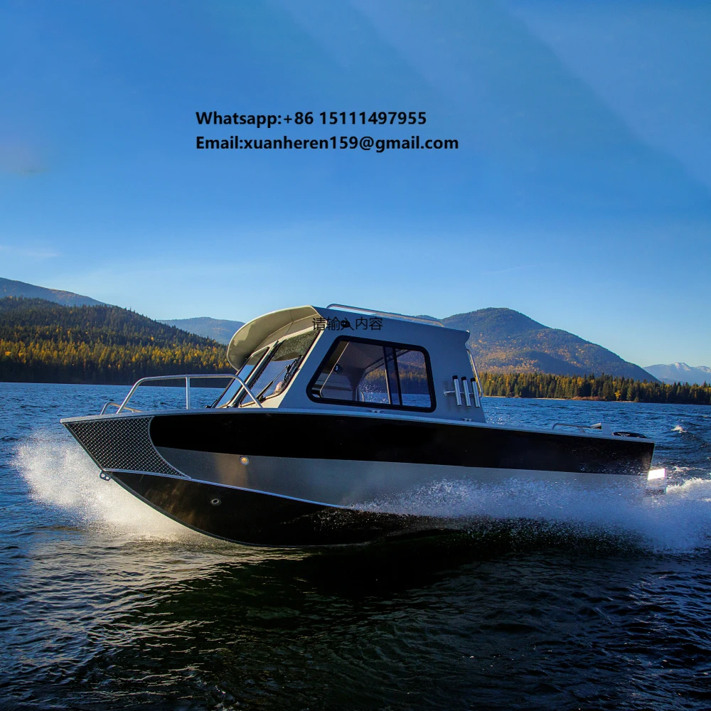 2022 18ft Aluminum Cabin Fishing Jet Boat Aluminum Boat Welded Outboard Engine for Sale