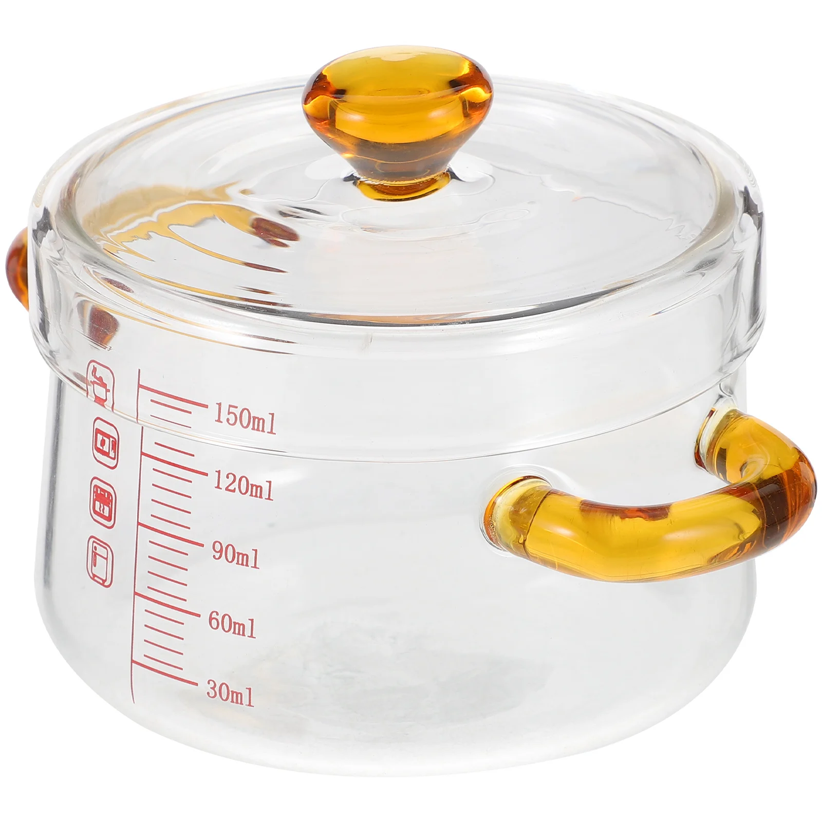 

Cooking Double-eared Glass Steamed Egg Bowl Kitchen Pots Multifunction with Lid