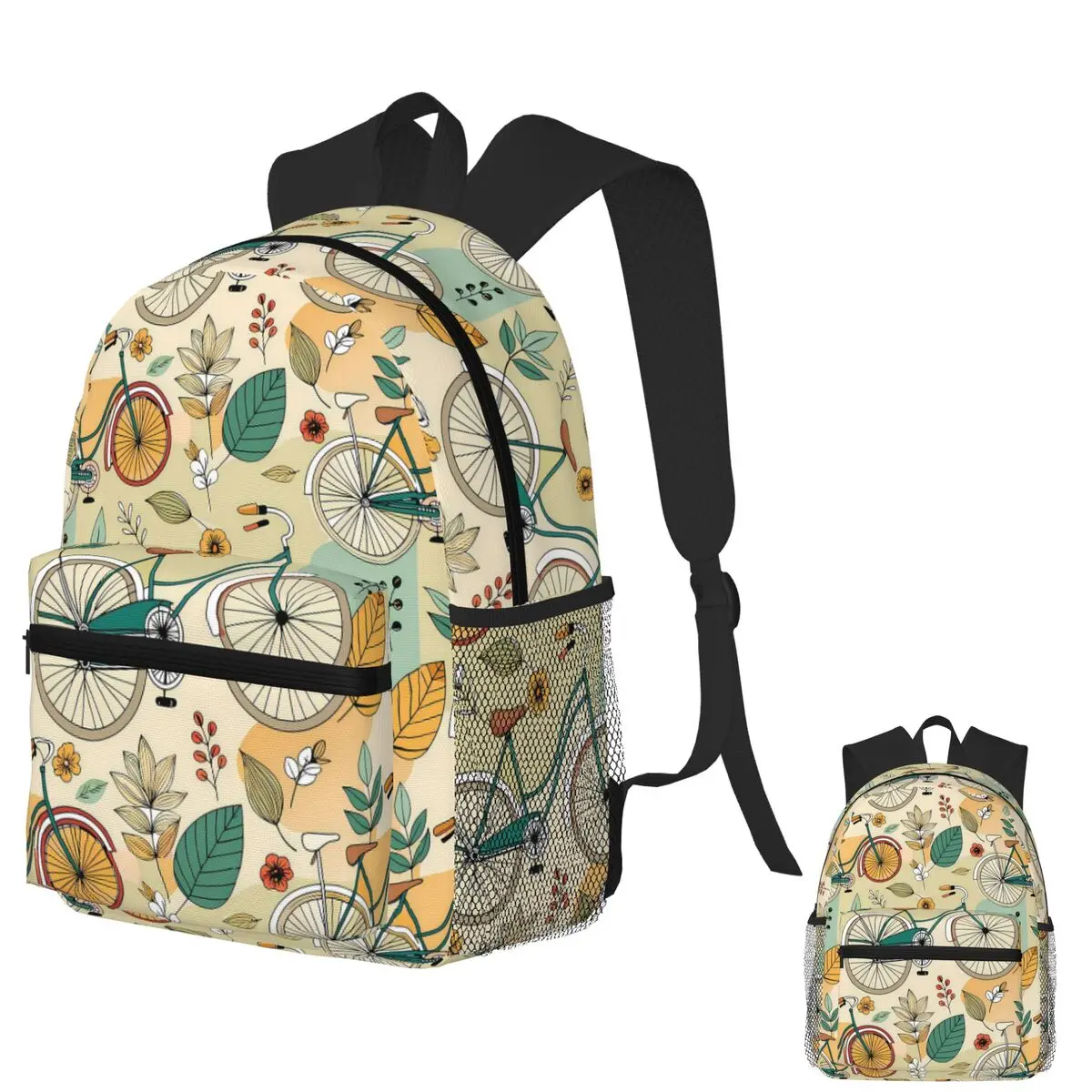 

Nature And Cycling In Harmonious Design Student Backpack School Bag Hiking Travel Daypack for Men Women Bookbag Shoulder Bags