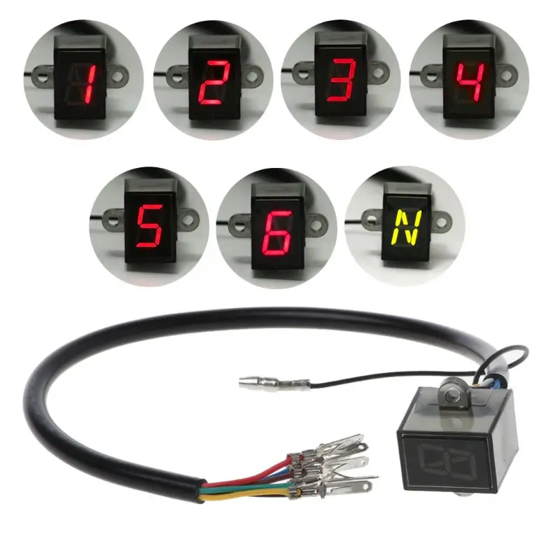 Off-road Motorcycle 6 Speed Digital Gear Display for Car ATV Dirt Bike