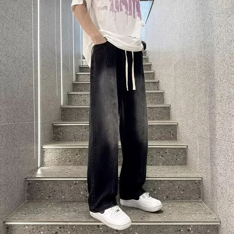 

Bla Loose Straight Leg Jeans plus Size 300 Pou High Street American Vibe Teenage Faion Trousers for Overweight Men