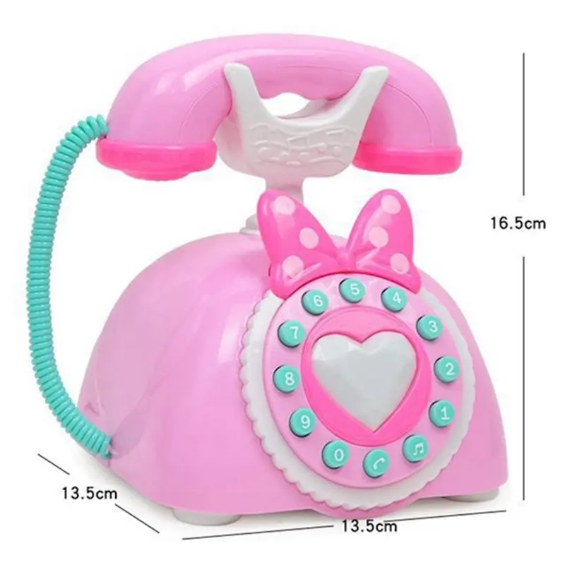 هاتف أرضي موسيقي قابل لإعادة الشحن للأطفال للتعلم المبكر ولعب الأدوار كهدية عيد ميلاد تعليمية