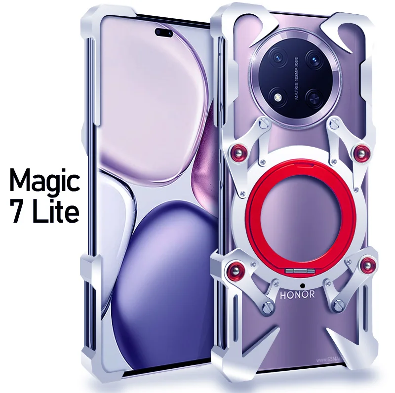 

Роскошный металлический чехол Zimon New Thor Heavy Duty Armor, металлический алюминиевый чехол для телефона Honor Magic 7, 6, 5, 4, 3 Pro, задняя часть Fundas Coques, бампер