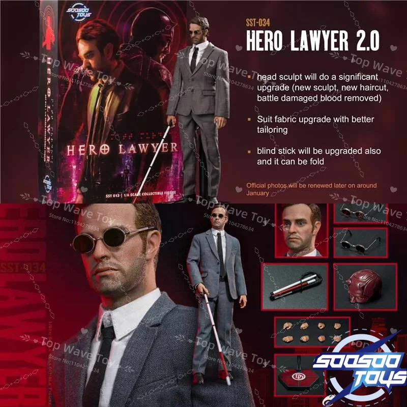 

New Stock SOOSOOTOYS SST034 1/6 2.0 Hero Lawyer Full Set 12inch Action Action Figure Model Toy In Stock