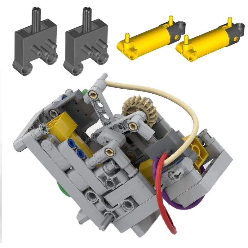 Nouveau moteur pneumatique technique en forme de cœur V2 avec 47225 47225, pièces MOC, blocs de construction, briques à monter soi-même, jouet pour enfants, cadeau