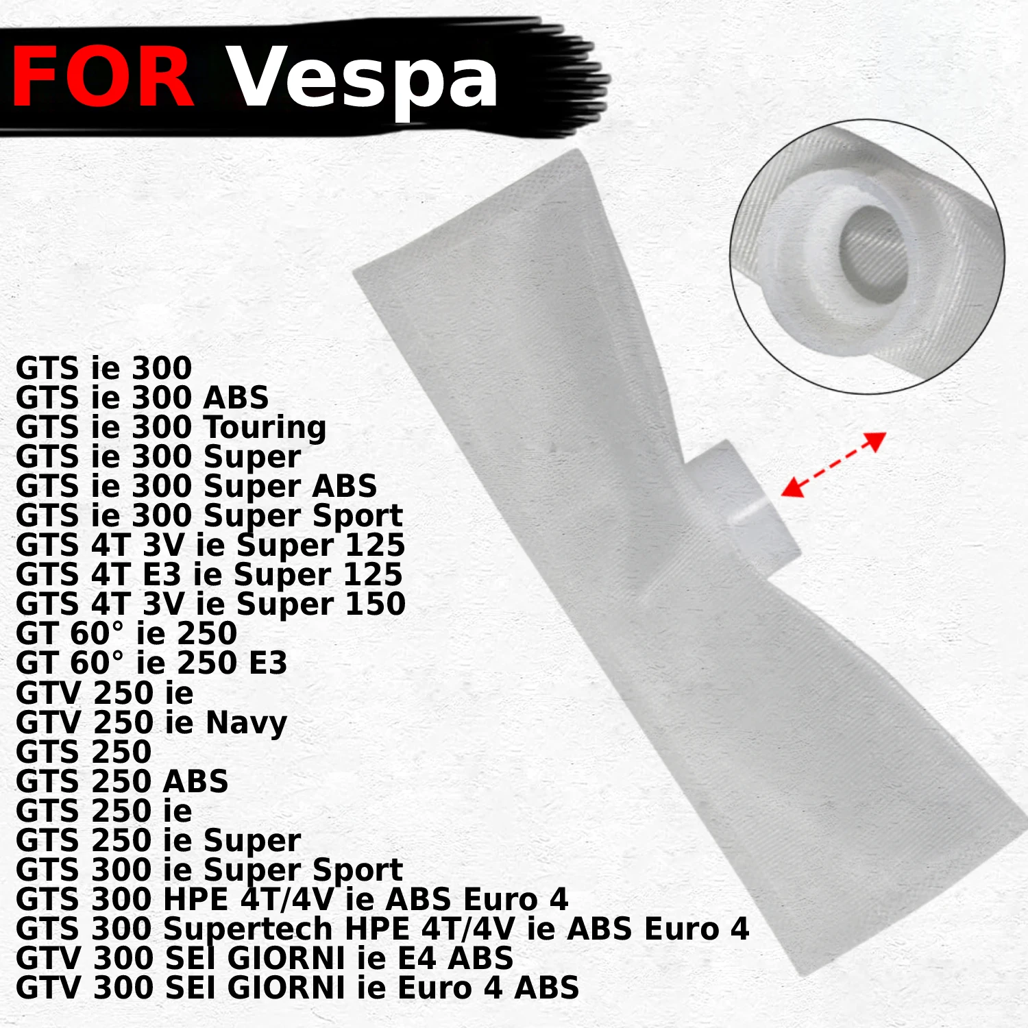 

Motorcycle Fuel Pump Filter Element Filter Screen for Vespa GTS ie 300 / GTV 300 / GT 60 / GTV 250 / GTS 250 / GTS 250 / GTS 300