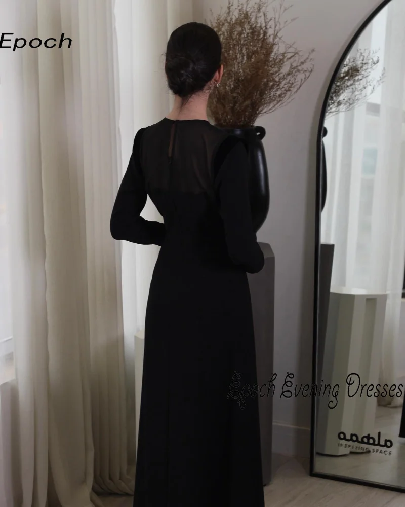 Epoch Long Evening Dress 2024 For Sexy Women فساتين سهره سعوديه Elegant A-Line O-Neck Simple Empire Cocktail Party Prom Gown