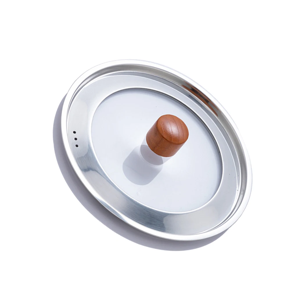 

1pc Stainless Steel Pot Lid Cover Transparent Window Anti Splashing Heat Resistant Kitchen Gadget Easy Clean Cookware Part