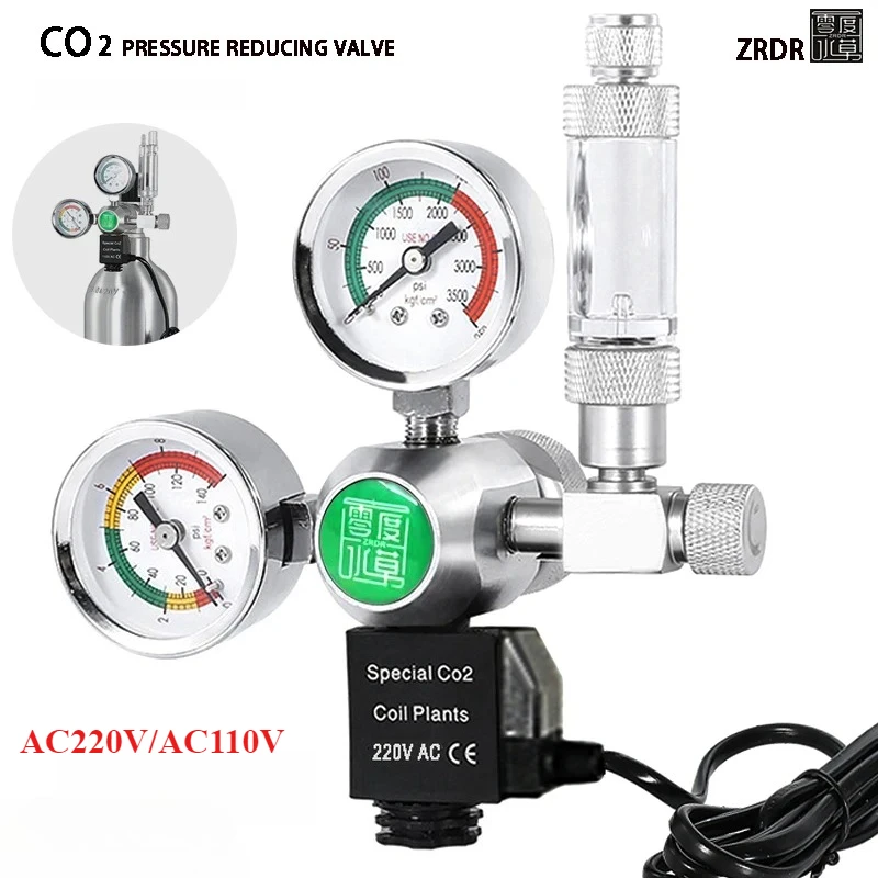 

Аквариум DIY CO2 регулятор соленоид счетчик пузырей система управления CO2 реакция водонепроницаемый аквариум CO2 редукционный клапан