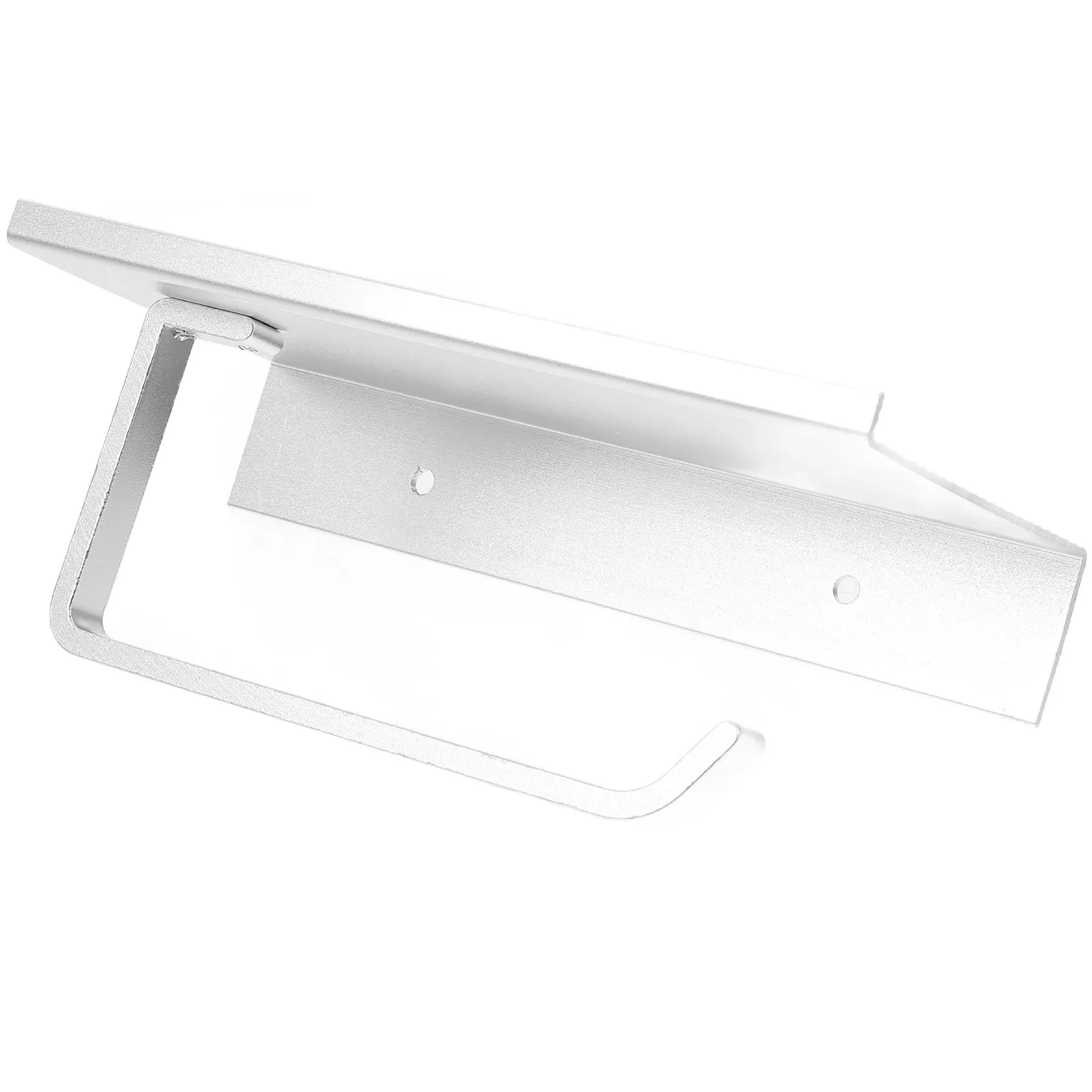 

Thickened Aluminum Roll Paper Holder Wall Mounted Bathroom Tissue Rack with Shelf Smooth Design for Towels and Phone Convenient