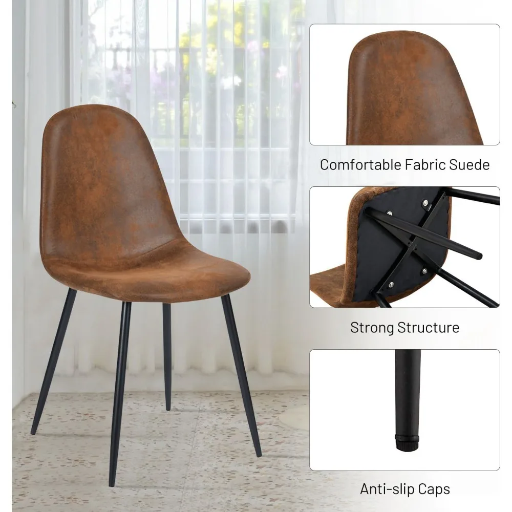 Dining Chairs Comfortable Upholstered Side Seating Armless for Home Kitchen Bedroom Living Room Guest Restaurant Cafe