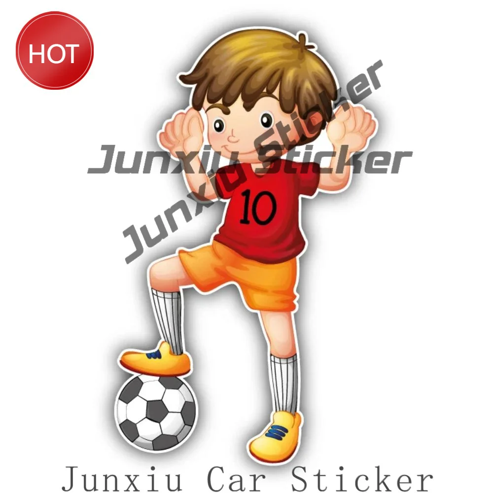Funny Boy Soccer Player Sticker For Car Body And Travel Case Football Theme Decal For Soccer Fans And Sports Enthusiasts