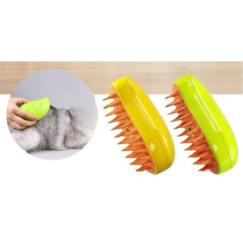 3 in 1 Cordless Cat Grooming Brush, Built-in Lithium Battery, Silicone Massaging, Removes Static & Pet Hair, for Cats & Dogs