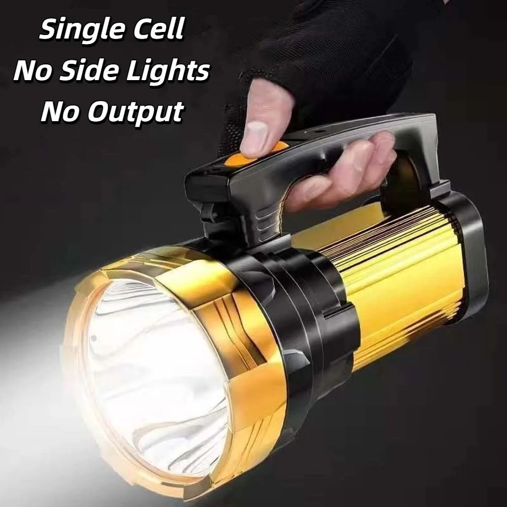 Anti-splash Water Camping Searchlight Dimmable with Side Lights Powerful Handheld Lantern LED USB Rechargeable