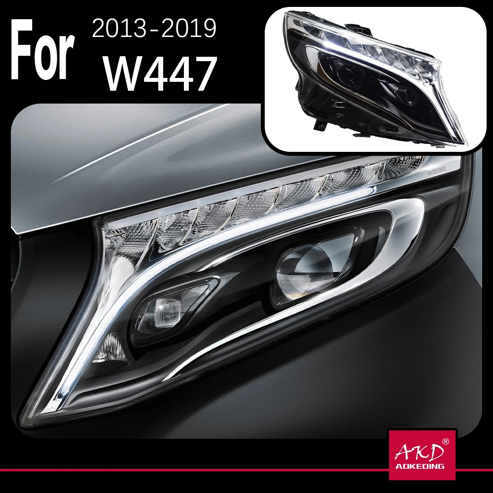 

AKD Car Model Head Lamp for Benz Vito Headlights 2013-2019 W447 LED Headlight LED DRL Projector Lens Dynamic Auto Accessories