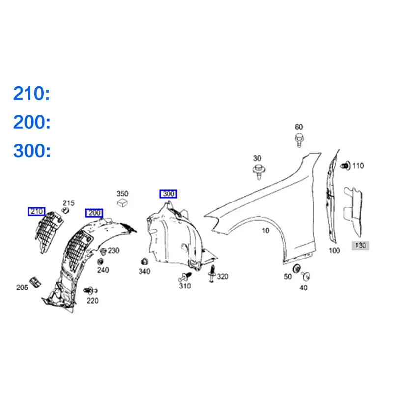 Front Left/ Right Fender Inner Liner for Mercedes-Benz C Class W205 C180 C200 C260 C300L