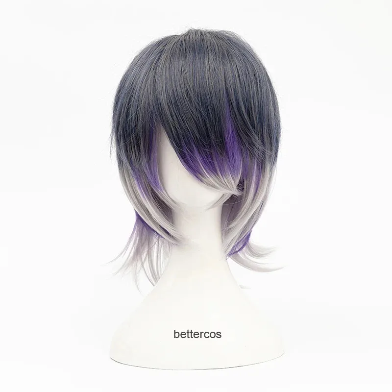 

НовыйDIABOLIK LOVERS Sakamaki Reiji Короткий фиолетовый парик для косплея с эффектом омбре Термостойкие парики из синтетических волос + бесплатная шапочка для парика2025