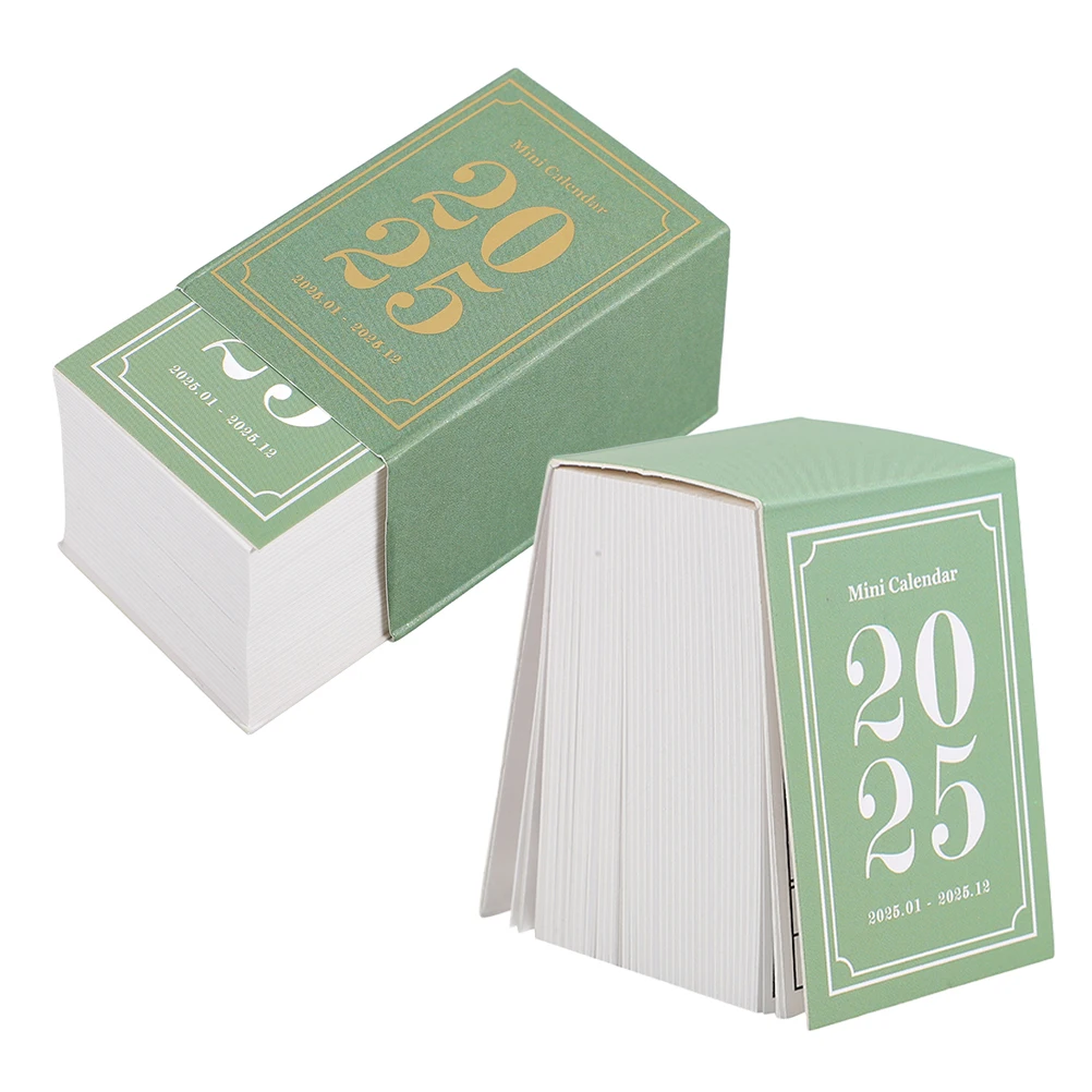 

Мини-календарь на каждый день, 2 шт., милый настольный календарь на 2025 год с прозрачной печатью, компактный дизайн из прочного материала для учителей, студентов