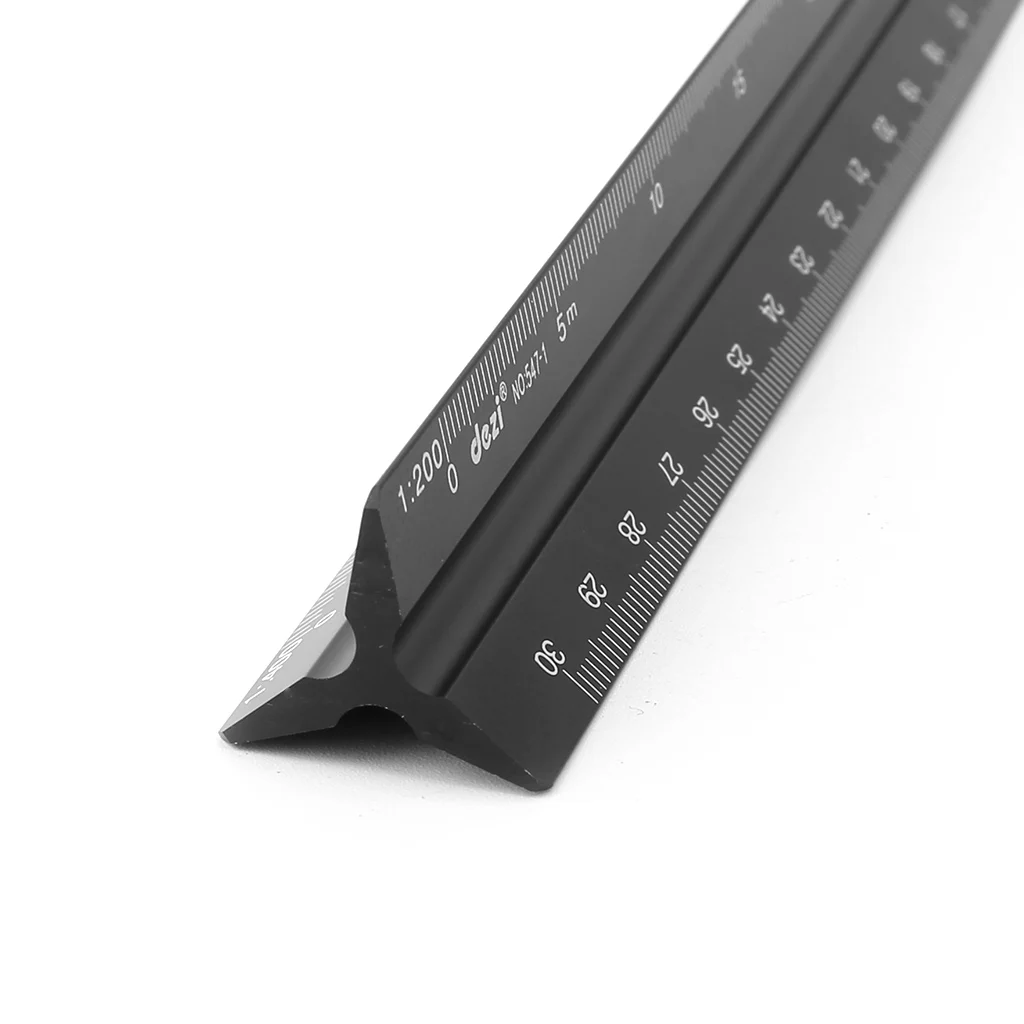 Draagbare 30Cm Kleurgecodeerde Zijde Driehoekige Schaal Driehoekige Schaal Liniaal Ingenieur Opstellen Meetinstrument Dropship