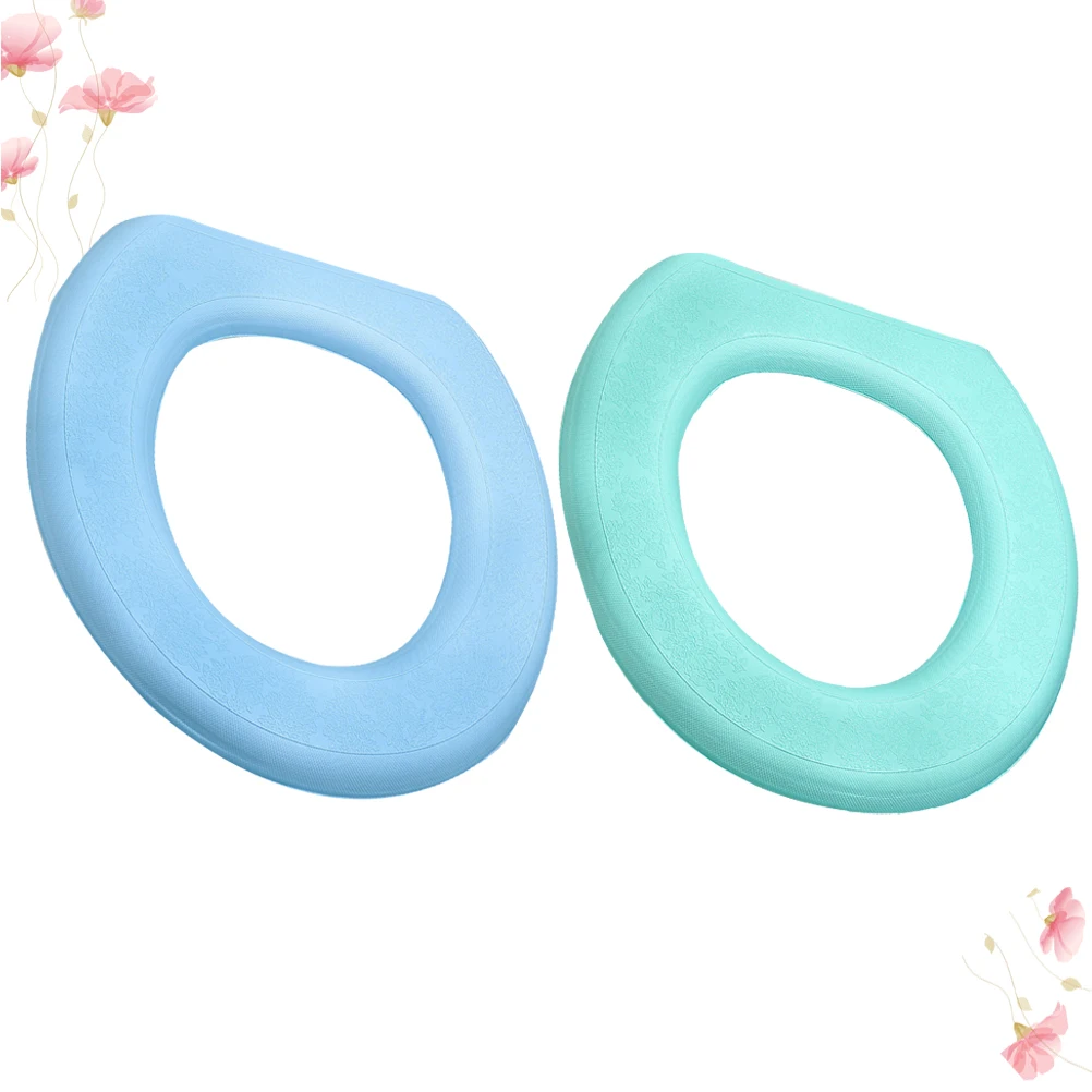 

2pcs Waterproof Toilet Mat Soft Warm Bathroom OShaped Seat Covers Colorful Stylish Home Essentials Practical Gift