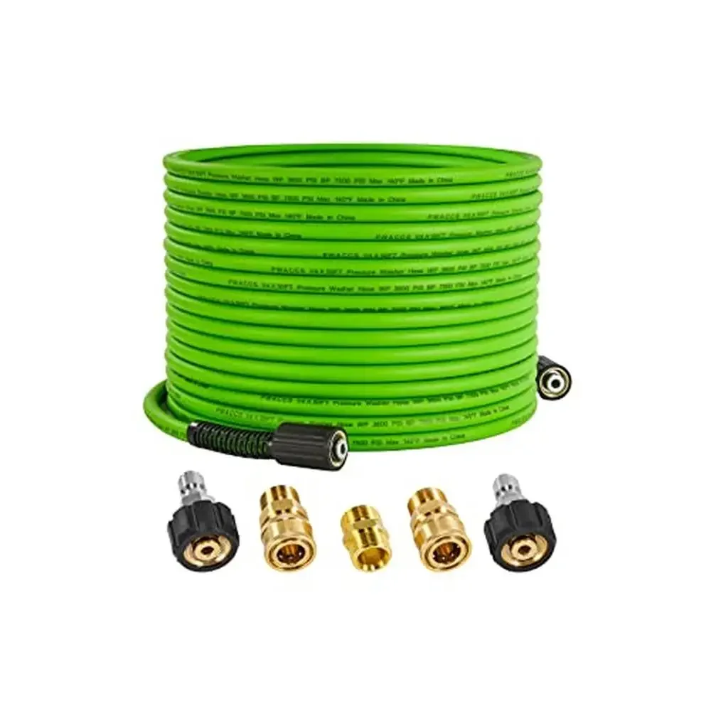 

3600 PSI Pressure Washer Hose 50FT Kink Resistant Extension Universal Fit Lightweight Power Washing Hose Kit with Adapters