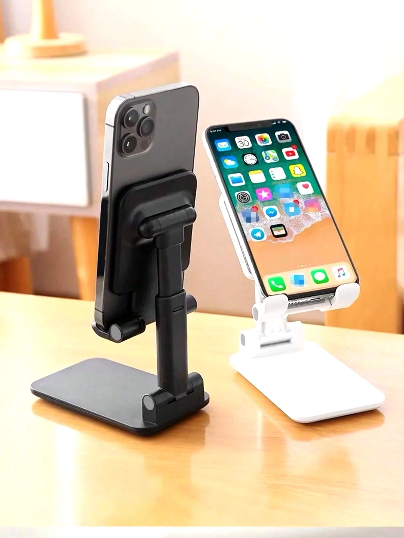 1Pc portable retractable phone holder, compatible with all mobile phones, the latest folding retractable phone holder, compact