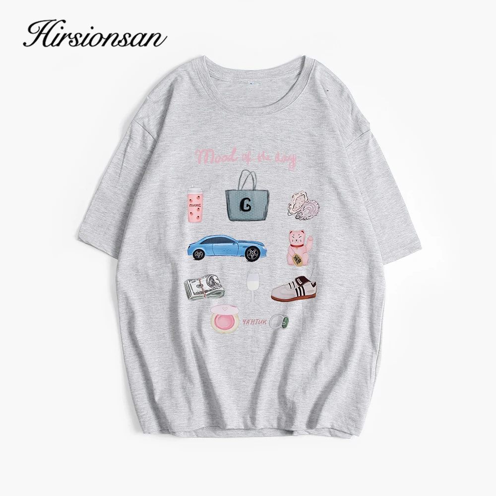 Hirsionsan Vintage Aesthetic Graphic Printed T Shirt Women Summer Cotton Soft Short Sleeve Tee Female Oversized Higt Street Tops image 5