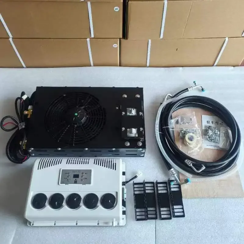 Best Selling Vehicle Tractor Camper RV Electric 12v air Conditioning 12 Volt 24v air Conditioner System Universal Ac Kit for Car