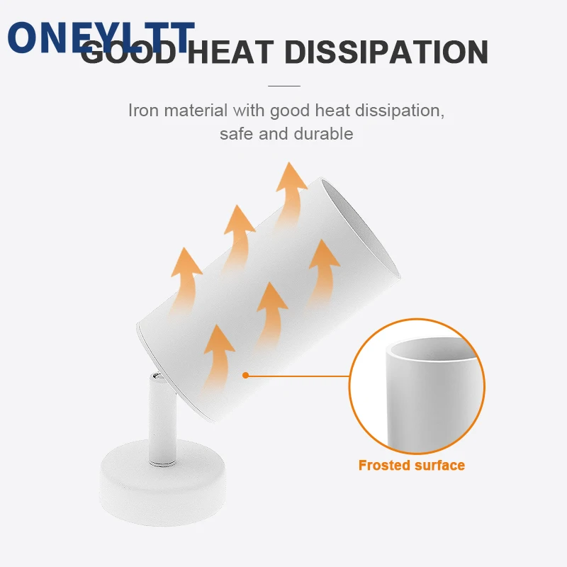 Surface Mounted 360° Rotatable White Black Gold Copper LED Ceiling Track Downlight 6W GU10 Bulb Replaceable Wall Spot Light