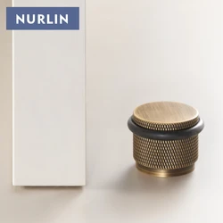 Nurlin Brass Stable New Knurled Door Stopper Gates Stop Adjustable 3cm Height Suitable For Installing Wooden And Cement Flooring