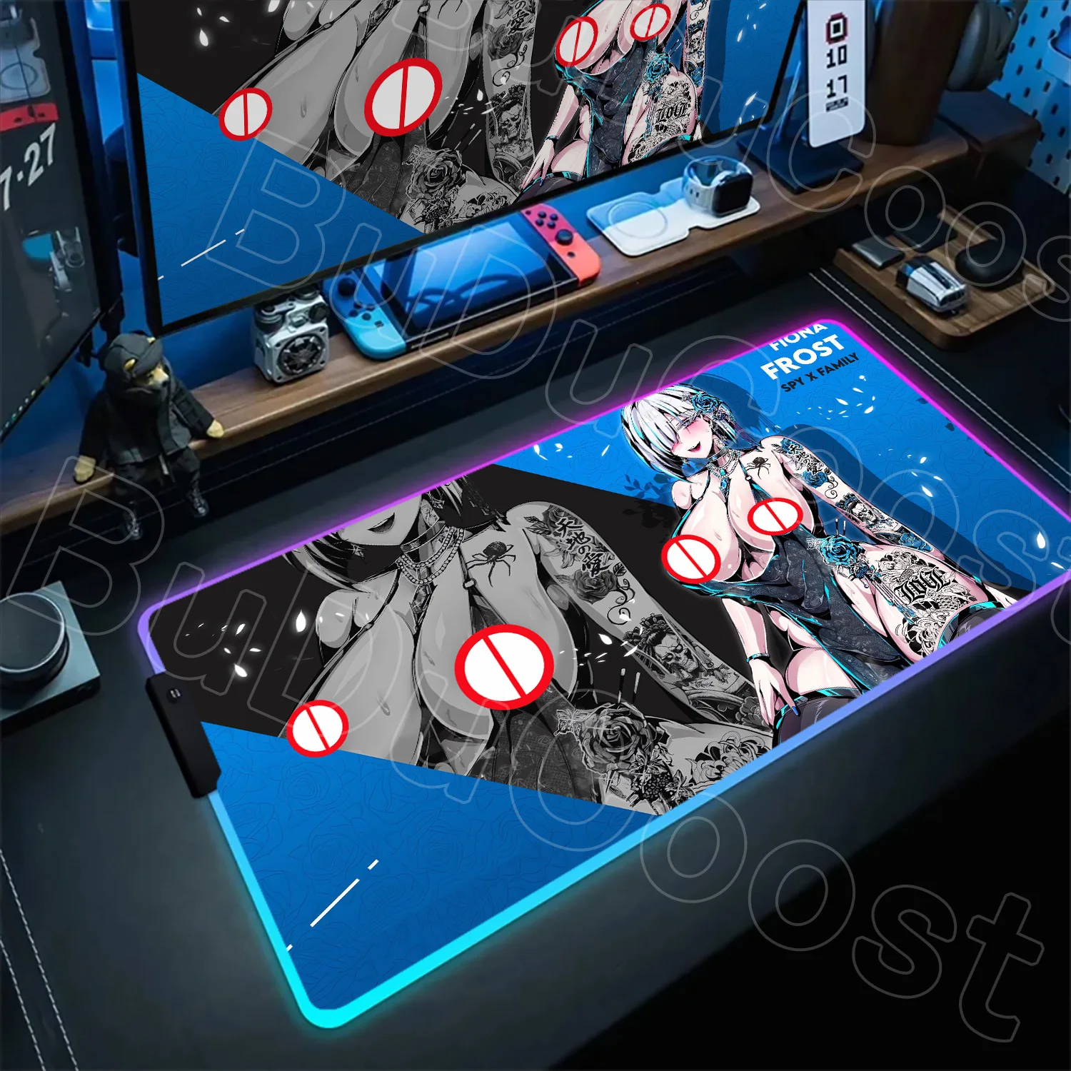 Hentai Gamer أنيمي مثير الفتيات المطاط حصيرة RGB ماوس الوسادة كبيرة ماوس الوسادة ألعاب الكمبيوتر المحمول اكسسوارات Deskmat Mausepad الحصير لوحة المفاتيح