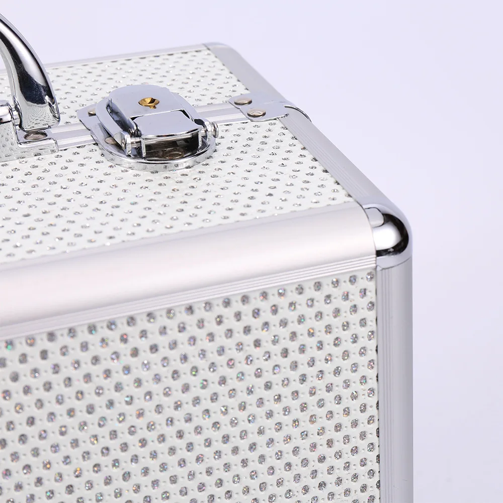 Double open aluminum alloy cosmetic case toolbox, professional high-end cosmetic case wholesale