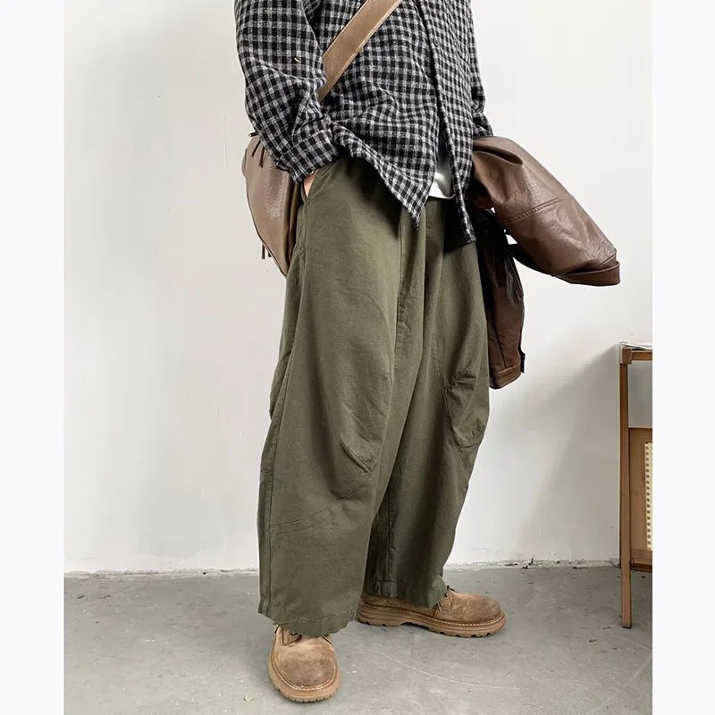 Pantalones informales sueltos japoneses para hombres y mujeres, pantalones Retro versátiles, pantalones sueltos de pierna ancha, pantalones Cargo de gran tamaño, primavera y otoño