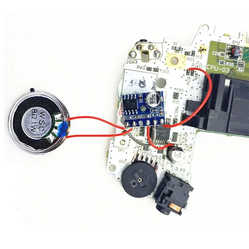 1Set Sound Audio Amplifier Enhancement Speaker For Gameboy Color GBC GBA GB Digital Amplifier PCB Board Volume Up Module gallery 2